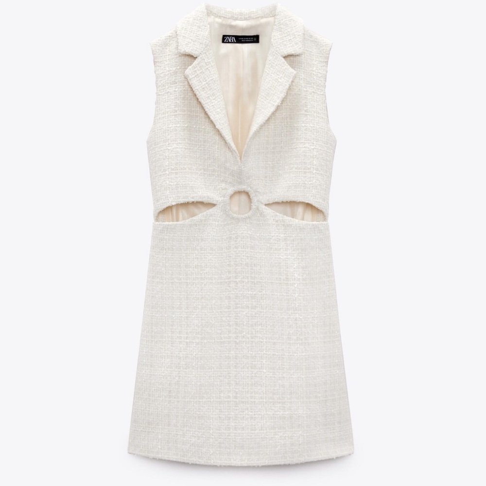 Zara textured cut out dress size US M